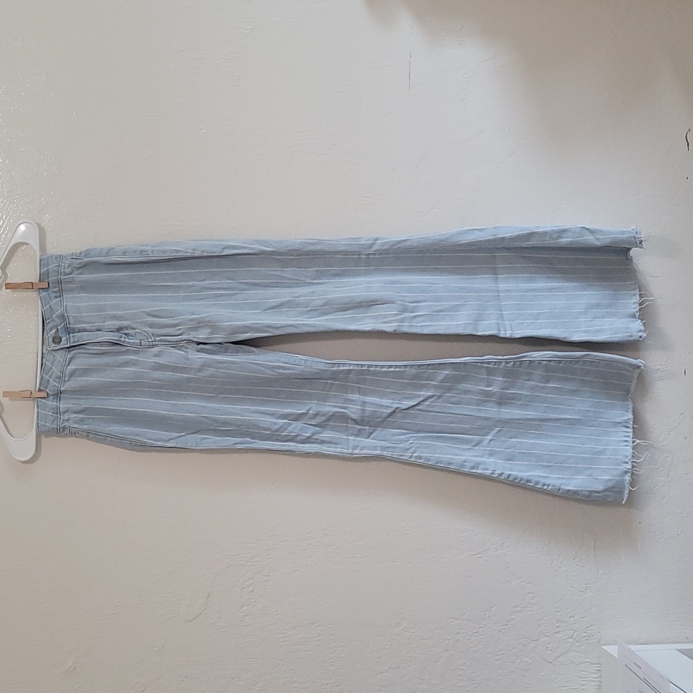 Cello Light Washed Striped Belle Bottoms
